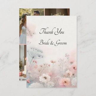 Delicate Queen Anne's Lace Photo Thank you Card