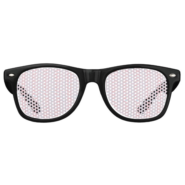 Delicate, repeating, light pink and light blue pat retro sunglasses (Front)