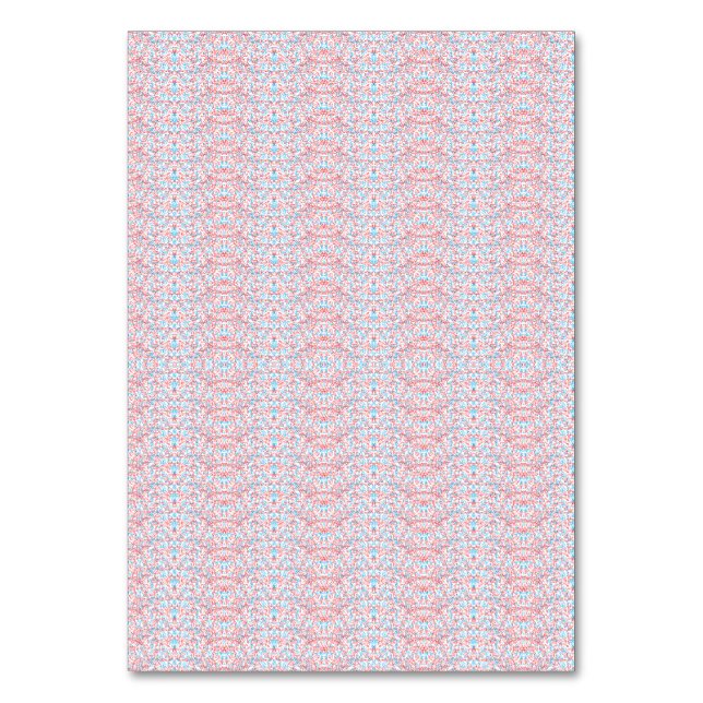 Delicate, repeating, light pink and light blue pat table number (Front)