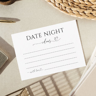 Delicate Romantic Heart Script Date Night Ideas Enclosure Card