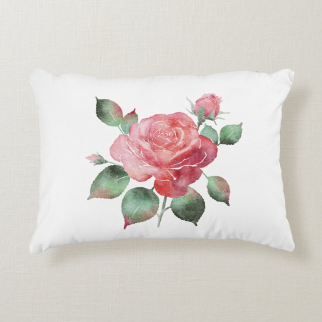 Delicate Rose Decorative Cushion (Front)