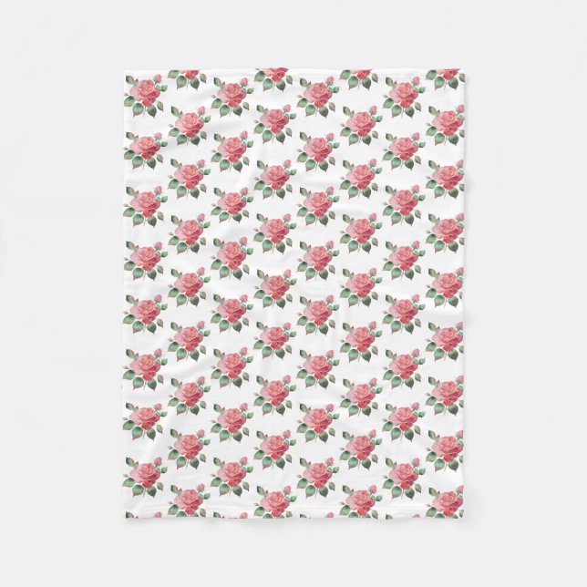 Delicate Rose Fleece Blanket (Front)