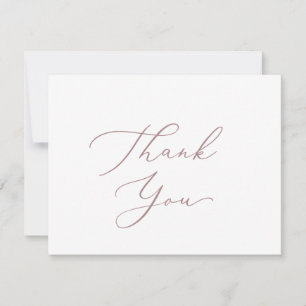 Delicate Rose Gold Calligraphy Thank You Card