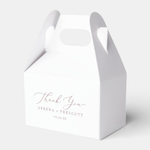 Delicate Rose Gold Calligraphy Thank You Favour Box
