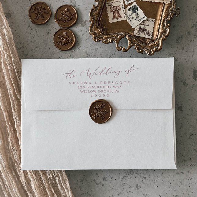 Delicate Rose Gold Calligraphy Wedding Invitation Envelope (Creator Uploaded)