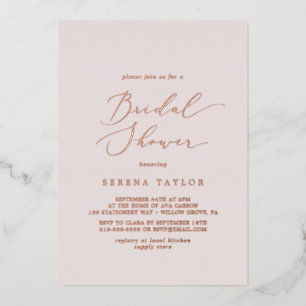 Delicate Rose Gold Foil   Blush Bridal Shower