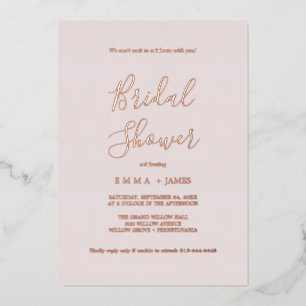 Delicate Rose Gold Foil Blush Bridal Shower