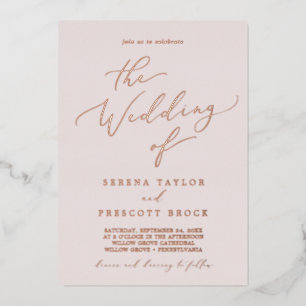 Delicate Rose Gold Foil Blush The Wedding Of Foi
