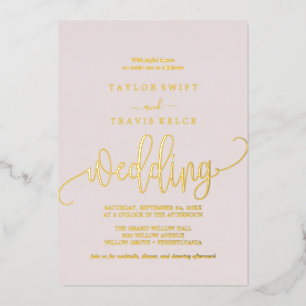 Delicate Rose Gold Foil Blush Wedding