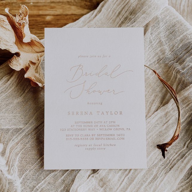 Delicate Rose Gold Foil Calligraphy Bridal Shower (Creator Uploaded)