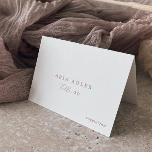 Delicate Rose Gold Menu Option Place Cards