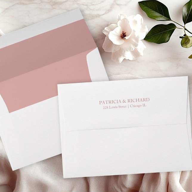 Delicate Rose Gold Wedding Invitation Envelope (Creator Uploaded)