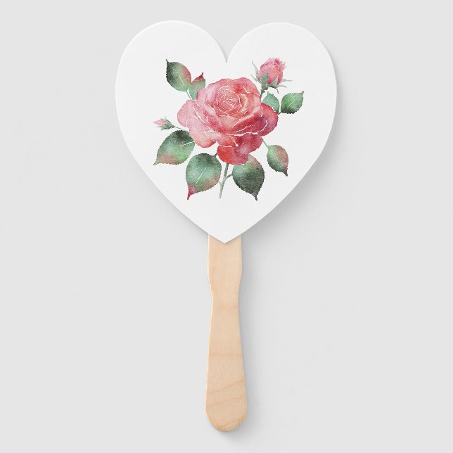 Delicate Rose Hand Fan (Front)