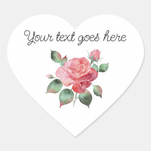Delicate Rose Heart Sticker
