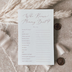 Delicate Rose Who Knows Mummy Best Trivia Game Flyer