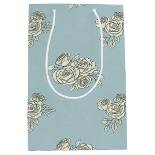 Delicate roses medium gift bag