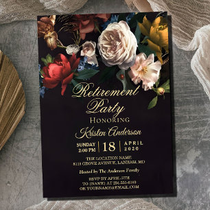 Delicate Roses Retirement Party  Invitation