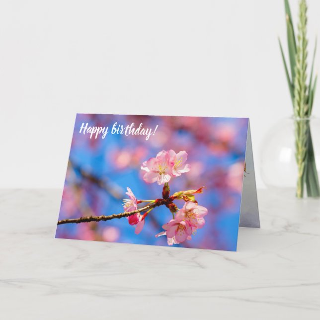 Delicate Sakura Beauty Against The Blue Sky Card (Front)