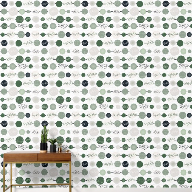 delicate sand and green abstract pattern wallpaper (Hallway)