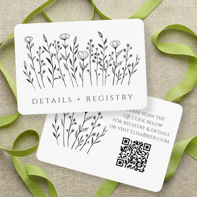 Delicate Scattered Wildflowers Bridal Shower Enclosure Card (Delicate Scattered Wildflowers Bridal Shower Enclosure Card
)