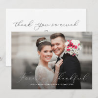 delicate script double sided wedding photo