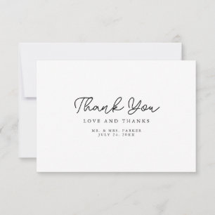 Delicate script modern elegant thank you Card