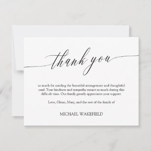 Delicate Script Sympathy Thank You Card