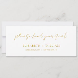 Delicate Script Wedding Table Seating Header Card