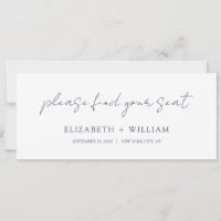Delicate Script Wedding Table Seating Header Card