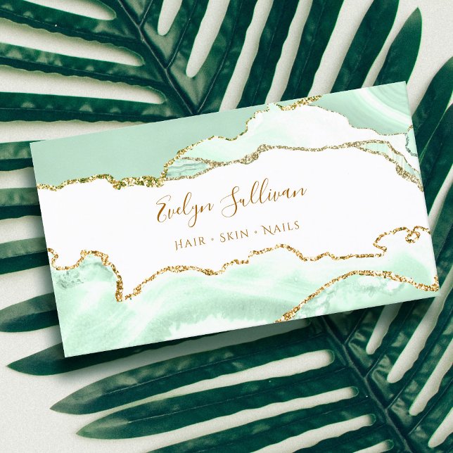 delicate seafoam green agate business card (Creator Uploaded)