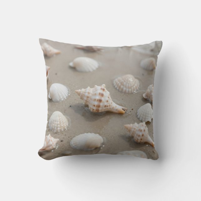 Delicate Seashells Beach Serenity Cushion (Front)