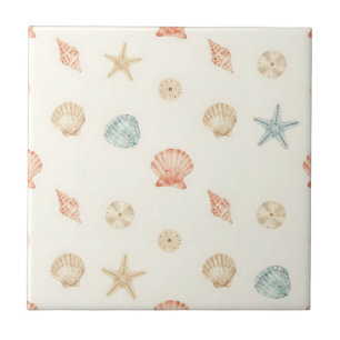 Delicate Seashells Seamless Pattern Tile