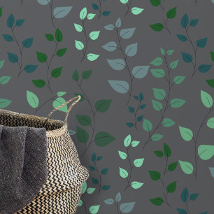 Delicate Serene Green Leaves on Thin Branches Wallpaper