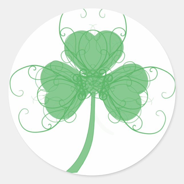 Delicate Shamrock Classic Round Sticker (Front)