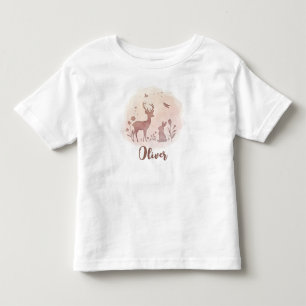 Delicate Silhouettes of Woodland Animals Toddler T-Shirt