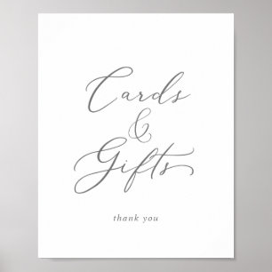 Delicate Silver Calligraphy Cards and Gifts Sign