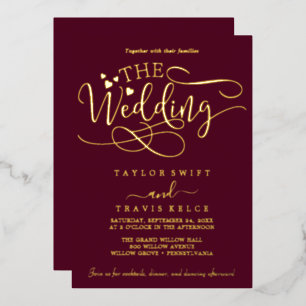 Delicate Silver Foil Calligraphy The Wedding Of