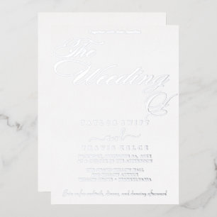 Delicate Silver Foil Calligraphy The Wedding Of