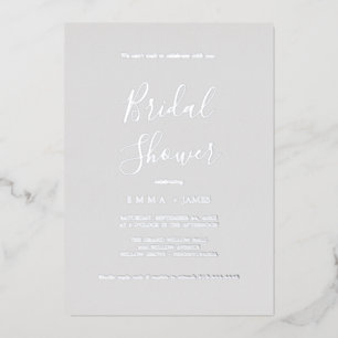Delicate Silver Foil Grey Bridal Shower 