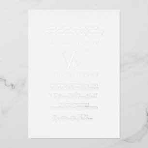 Delicate Silver Foil Grey Traditional Wedding
