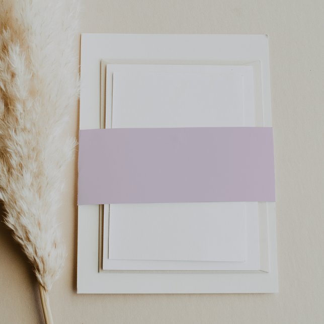 Delicate Simple Plain Pale Lavender Purple Wedding Invitation Belly Band (Delicate Simple Plain Pale Lavender Purple Wedding Invitation Belly Band)