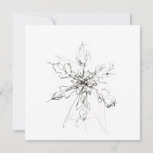 Delicate Single Snowflake  Invitation (Front)