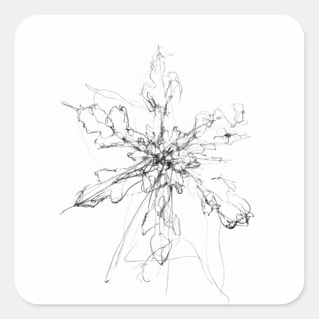 Delicate Single Snowflake  Square Sticker (Front)