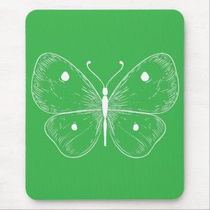 Delicate Sketch Butterfly Mouse Pad