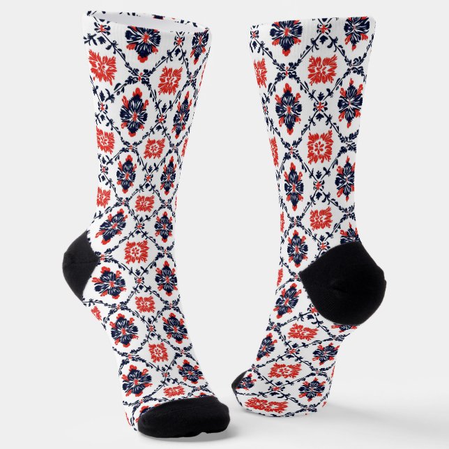Delicate Slavic Pattern Socks (Angled)