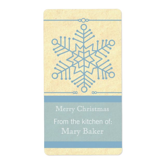 Delicate Snowflake Holiday Labels (Front)