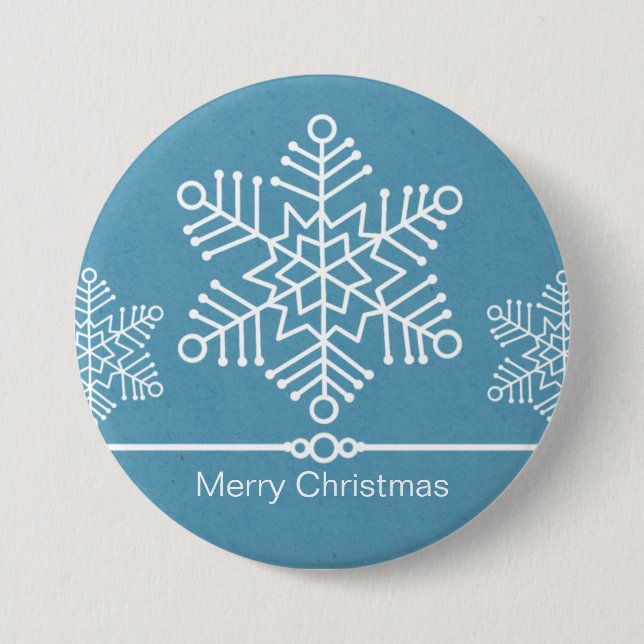 Delicate Snowflakes Christmas Button (Front)