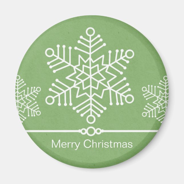 Delicate Snowflakes Christmas Magnet (Front)