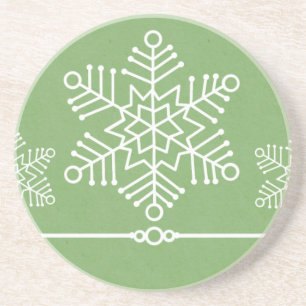 Delicate Snowflakes Holiday Coaster, Sage Green Coaster
