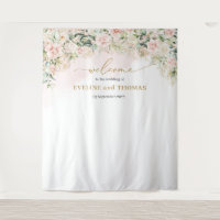 Delicate soft pastel pink roses wedding backdrop